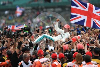 World © Octane Photographic Ltd. Formula 1 – British GP - Race - Podium. Mercedes AMG Petronas Motorsport AMG F1 W10 EQ Power+ - Lewis Hamilton. Silverstone Circuit, Towcester, Northamptonshire. Sunday 14th July 2019.