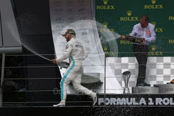 World © Octane Photographic Ltd. Formula 1 – British GP - Race - Podium. Mercedes AMG Petronas Motorsport AMG F1 W10 EQ Power+ - Lewis Hamilton. Silverstone Circuit, Towcester, Northamptonshire. Sunday 14th July 2019.