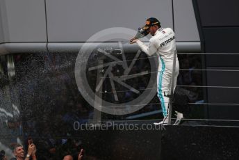 World © Octane Photographic Ltd. Formula 1 – British GP - Race - Podium. Mercedes AMG Petronas Motorsport AMG F1 W10 EQ Power+ - Lewis Hamilton. Silverstone Circuit, Towcester, Northamptonshire. Sunday 14th July 2019.