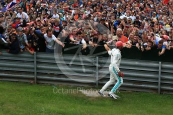 World © Octane Photographic Ltd. Formula 1 – British GP - Race - Podium. Mercedes AMG Petronas Motorsport AMG F1 W10 EQ Power+ - Lewis Hamilton. Silverstone Circuit, Towcester, Northamptonshire. Sunday 14th July 2019.