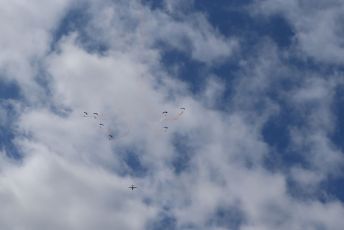 World © Octane Photographic Ltd. Formula 1 – British GP - Practice 2. RAF paratrooper. Silverstone Circuit, Towcester, Northamptonshire. Friday 12th July 2019.