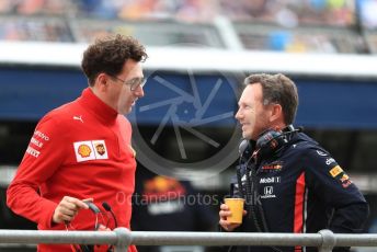 World © Octane Photographic Ltd. Formula 1 - British GP - Practice 3. Christian Horner - Team Principal of Red Bull Racing and Mattia Binotto – Team Principal of Scuderia Ferrari. Silverstone Circuit, Towcester, Northamptonshire. Saturday 13th July 2019.