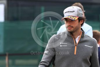 World © Octane Photographic Ltd. Formula 1 – British GP - Paddock. McLaren MCL34 – Carlos Sainz. Silverstone Circuit, Towcester, Northamptonshire. Saturday 13th July 2019.