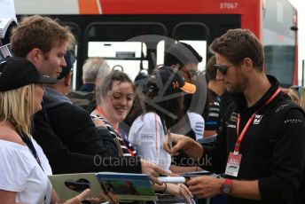 World © Octane Photographic Ltd. Formula 1 – British GP - Paddock. Rich Energy Haas F1 Team VF19 – Romain Grosjean. Silverstone Circuit, Towcester, Northamptonshire. Saturday 13th July 2019.