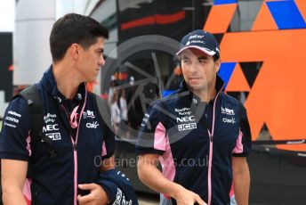 World © Octane Photographic Ltd. Formula 1 – British GP - Paddock. SportPesa Racing Point RP19 - Sergio Perez. Silverstone Circuit, Towcester, Northamptonshire. Saturday 13th July 2019.