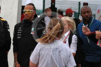 World © Octane Photographic Ltd. Formula 1 – British GP - Paddock. Mercedes AMG Petronas Motorsport AMG F1 W10 EQ Power+ - Lewis Hamilton. Silverstone Circuit, Towcester, Northamptonshire. Sunday 14th July 2019.