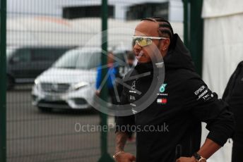 World © Octane Photographic Ltd. Formula 1 – British GP - Paddock. Mercedes AMG Petronas Motorsport AMG F1 W10 EQ Power+ - Lewis Hamilton. Silverstone Circuit, Towcester, Northamptonshire. Sunday 14th July 2019.