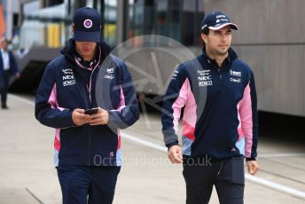 World © Octane Photographic Ltd. Formula 1 – British GP - Paddock. SportPesa Racing Point RP19 - Sergio Perez. Silverstone Circuit, Towcester, Northamptonshire. Sunday 14th July 2019.