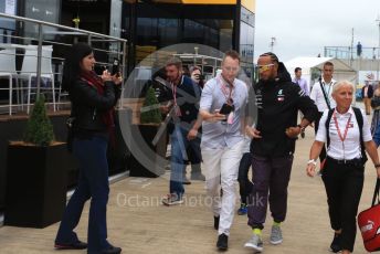 World © Octane Photographic Ltd. Formula 1 – British GP - Paddock. Mercedes AMG Petronas Motorsport AMG F1 W10 EQ Power+ - Lewis Hamilton. Silverstone Circuit, Towcester, Northamptonshire. Sunday 14th July 2019.