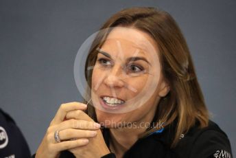 World © Octane Photographic Ltd. Formula 1 - British GP – Friday FIA Team Press Conference. Claire Williams - Deputy Team Principal of ROKiT Williams Racing. Silverstone Circuit, Towcester, Northamptonshire. Friday 12th July 2019.