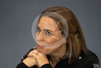 World © Octane Photographic Ltd. Formula 1 - British GP – Friday FIA Team Press Conference. Claire Williams - Deputy Team Principal of ROKiT Williams Racing. Silverstone Circuit, Towcester, Northamptonshire. Friday 12th July 2019.