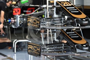 World © Octane Photographic Ltd. Formula 1 – British GP - Pit Lane. Rich Energy Haas F1 Team VF19. Silverstone Circuit, Towcester, Northamptonshire. Thursday 11th July 2019.