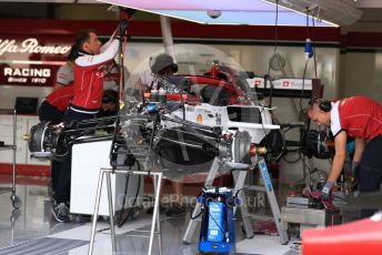 World © Octane Photographic Ltd. Formula 1 – British GP - Pit Lane. Alfa Romeo Racing C38. Silverstone Circuit, Towcester, Northamptonshire. Thursday 11th July 2019.