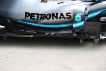 World © Octane Photographic Ltd. Formula 1 – British GP - Pit Lane. Mercedes AMG Petronas Motorsport AMG F1 W10 EQ Power+. Silverstone Circuit, Towcester, Northamptonshire. Thursday 11th July 2019.