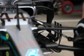 World © Octane Photographic Ltd. Formula 1 – British GP - Pit Lane. Mercedes AMG Petronas Motorsport AMG F1 W10 EQ Power+. Silverstone Circuit, Towcester, Northamptonshire. Thursday 11th July 2019.