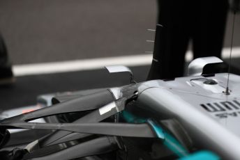 World © Octane Photographic Ltd. Formula 1 – British GP - Pit Lane. Mercedes AMG Petronas Motorsport AMG F1 W10 EQ Power+. Silverstone Circuit, Towcester, Northamptonshire. Thursday 11th July 2019.