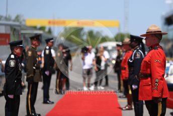 World © Octane Photographic Ltd. Formula 1 – Canadian GP. Drivers’ parade. RCMP (Mounties) at the Drivers' parade. Circuit de Gilles Villeneuve, Montreal, Canada. Sunday 9th June 2019.
