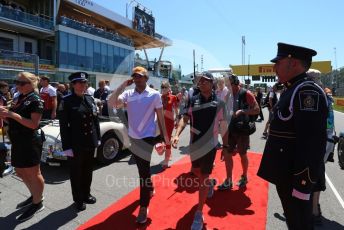 World © Octane Photographic Ltd. Formula 1 – Canadian GP. Drivers’ parade. SportPesa Racing Point RP19 - Sergio Perez and McLaren MCL34 – Carlos Sainz. Circuit de Gilles Villeneuve, Montreal, Canada. Sunday 9th June 2019.
