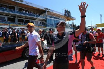 World © Octane Photographic Ltd. Formula 1 – Canadian GP. Drivers’ parade. SportPesa Racing Point RP19 - Sergio Perez and McLaren MCL34 – Carlos Sainz. Circuit de Gilles Villeneuve, Montreal, Canada. Sunday 9th June 2019.