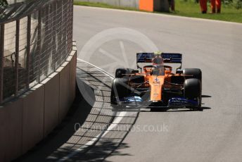 World © Octane Photographic Ltd. Formula 1 – Canadian GP. Practice 1. McLaren MCL34 – Lando Norris. Circuit de Gilles Villeneuve, Montreal, Canada. Friday 7th June 2019.