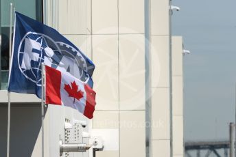 World © Octane Photographic Ltd. Formula 1 – Canadian GP. Practice 1. FIA and Canadian flags. Circuit de Gilles Villeneuve, Montreal, Canada. Friday 7th June 2019.