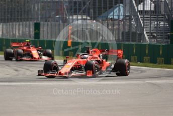World © Octane Photographic Ltd. Formula 1 – Canadian GP. Practice 2. Scuderia Ferrari SF90 – Sebastian Vettel and Charles Leclerc. Circuit de Gilles Villeneuve, Montreal, Canada. Friday 7th June 2019.