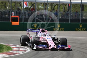 World © Octane Photographic Ltd. Formula 1 – Canadian GP. Practice 2. SportPesa Racing Point RP19 - Sergio Perez. Circuit de Gilles Villeneuve, Montreal, Canada. Friday 7th June 2019.
