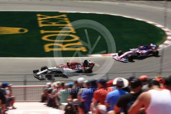 World © Octane Photographic Ltd. Formula 1 – Canadian GP. Practice 2. Alfa Romeo Racing C38 – Antonio Giovinazzi and SportPesa Racing Point RP19 - Sergio Perez. Circuit de Gilles Villeneuve, Montreal, Canada. Friday 7th June 2019.