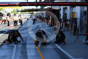 World © Octane Photographic Ltd. Formula 1 – Canadian GP. Practice 3. Aston Martin Red Bull Racing pitbox. Circuit de Gilles Villeneuve, Montreal, Canada. Saturday 8th June 2019.