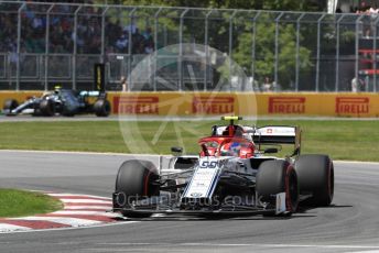 World © Octane Photographic Ltd. Formula 1 – Canadian GP. Qualifying. Alfa Romeo Racing C38 – Antonio Giovinazzi and Mercedes AMG Petronas Motorsport AMG F1 W10 EQ Power+ - Valtteri Bottas. Circuit de Gilles Villeneuve, Montreal, Canada. Saturday 8th June 2019.