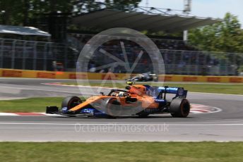 World © Octane Photographic Ltd. Formula 1 – Canadian GP. Qualifying. McLaren MCL34 – Lando Norris and Mercedes AMG Petronas Motorsport AMG F1 W10 EQ Power+ - Lewis Hamilton. Circuit de Gilles Villeneuve, Montreal, Canada. Saturday 8th June 2019.