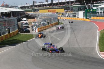 World © Octane Photographic Ltd. Formula 1 – Canadian GP. Race. Scuderia Toro Rosso STR14 – Daniil Kvyat, McLaren MCL34 – Carlos Sainz and SportPesa Racing Point RP19 - Sergio Perez. Circuit de Gilles Villeneuve, Montreal, Canada. Sunday 9th June 2019.