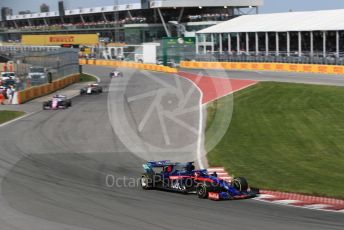 World © Octane Photographic Ltd. Formula 1 – Canadian GP. Race. Scuderia Toro Rosso STR14 – Daniil Kvyat and SportPesa Racing Point RP19 - Sergio Perez. Circuit de Gilles Villeneuve, Montreal, Canada. Sunday 9th June 2019.