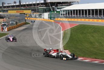 World © Octane Photographic Ltd. Formula 1 – Canadian GP. Race. Alfa Romeo Racing C38 – Antonio Giovinazzi and SportPesa Racing Point RP19 – Lance Stroll. Circuit de Gilles Villeneuve, Montreal, Canada. Sunday 9th June 2019.