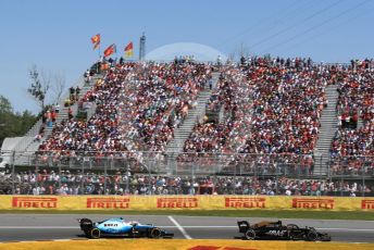 World © Octane Photographic Ltd. Formula 1 – Canadian GP. Race. Rich Energy Haas F1 Team VF19 – Kevin Magnussen and ROKiT Williams Racing FW42 – Robert Kubica. . Circuit de Gilles Villeneuve, Montreal, Canada. Sunday 9th June 2019.