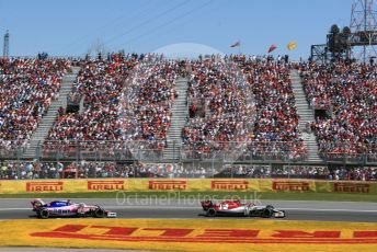World © Octane Photographic Ltd. Formula 1 – Canadian GP. Race. Alfa Romeo Racing C38 – Antonio Giovinazzi and SportPesa Racing Point RP19 – Lance Stroll. . Circuit de Gilles Villeneuve, Montreal, Canada. Sunday 9th June 2019.