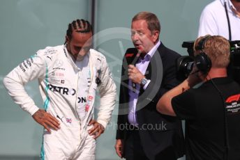 World © Octane Photographic Ltd. Formula 1 – Canadian GP. Parc Ferme. Mercedes AMG Petronas Motorsport AMG F1 W10 EQ Power+ - Lewis Hamilton and Martin Brundle. Circuit de Gilles Villeneuve, Montreal, Canada. Sunday 9th June 2019.