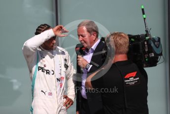 World © Octane Photographic Ltd. Formula 1 – Canadian GP. Parc Ferme. Mercedes AMG Petronas Motorsport AMG F1 W10 EQ Power+ - Lewis Hamilton and Martin Brundle. Circuit de Gilles Villeneuve, Montreal, Canada. Sunday 9th June 2019.