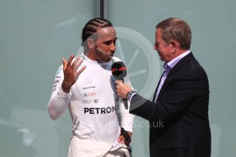 World © Octane Photographic Ltd. Formula 1 – Canadian GP. Parc Ferme. Mercedes AMG Petronas Motorsport AMG F1 W10 EQ Power+ - Lewis Hamilton and Martin Brundle. Circuit de Gilles Villeneuve, Montreal, Canada. Sunday 9th June 2019.