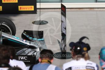 World © Octane Photographic Ltd. Formula 1 – Canadian GP. Parc Ferme. Mercedes AMG Petronas Motorsport AMG F1 W10 EQ Power+ - Lewis Hamilton's car with 2nd position board after Vettel had swithed them. Circuit de Gilles Villeneuve, Montreal, Canada. Sunday 9th June 2019.