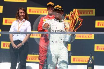 World © Octane Photographic Ltd. Formula 1 – Canadian GP. Podium. Mercedes AMG Petronas Motorsport AMG F1 W10 EQ Power+ - Lewis Hamilton and Scuderia Ferrari SF90 – Sebastian Vettel. Circuit de Gilles Villeneuve, Montreal, Canada. Sunday 9th June 2019.