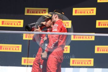 World © Octane Photographic Ltd. Formula 1 – Canadian GP. Podium. Scuderia Ferrari SF90 – Sebastian Vettel and Charles Leclerc. Circuit de Gilles Villeneuve, Montreal, Canada. Sunday 9th June 2019.