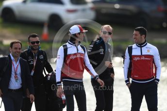 World © Octane Photographic Ltd. Formula 1 – Canadian GP. Paddock. Alfa Romeo Racing C38 – Antonio Giovinazzi and ROKiT Williams Racing FW42 – Robert Kubica. Circuit de Gilles Villeneuve, Montreal, Canada. Friday 7th June 2019.