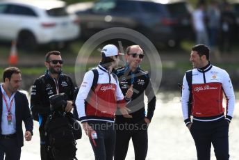 World © Octane Photographic Ltd. Formula 1 – Canadian GP. Paddock. Alfa Romeo Racing C38 – Antonio Giovinazzi and ROKiT Williams Racing FW42 – Robert Kubica. Circuit de Gilles Villeneuve, Montreal, Canada. Friday 7th June 2019.