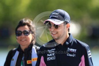 World © Octane Photographic Ltd. Formula 1 – Canadian GP. Paddock. SportPesa Racing Point RP19 - Sergio Perez. Circuit de Gilles Villeneuve, Montreal, Canada. Thursday 6th June 2019.