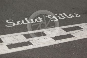 World © Octane Photographic Ltd. Formula 1 – Canadian GP. Pitlane. Salut Gilles track marking. Circuit de Gilles Villeneuve, Montreal, Canada. Thursday 6th June 2019.