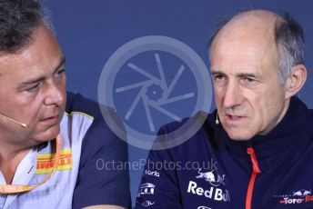 World © Octane Photographic Ltd. Formula 1 - Canadian GP – Friday FIA Team Press Conference. Mario Isola – Pirelli Head of Car Racing and Franz Tost – Team Principal of Scuderia Toro Rosso. Circuit de Gilles Villeneuve, Montreal, Canada. Friday 7th June 2019.