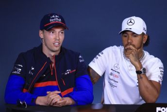 World © Octane Photographic Ltd. Formula 1 – Canadian GP. FIA Drivers Press Conference. Scuderia Toro Rosso STR14 – Daniil Kvyat and Mercedes AMG Petronas Motorsport AMG F1 W10 EQ Power+ - Lewis Hamilton. Circuit de Gilles Villeneuve, Montreal, Canada. Thursday 6th June 2019.