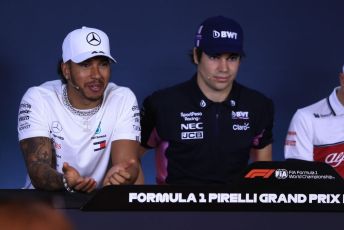 World © Octane Photographic Ltd. Formula 1 – Canadian GP. FIA Drivers Press Conference. Mercedes AMG Petronas Motorsport AMG F1 W10 EQ Power+ - Lewis Hamilton and SportPesa Racing Point RP19 – Lance Stroll. Circuit de Gilles Villeneuve, Montreal, Canada. Thursday 6th June 2019.