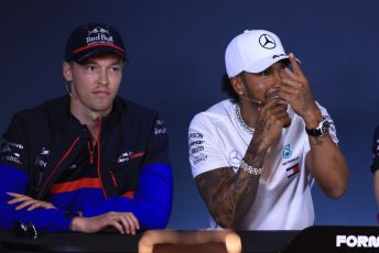 World © Octane Photographic Ltd. Formula 1 – Canadian GP. FIA Drivers Press Conference. Scuderia Toro Rosso STR14 – Daniil Kvyat and Mercedes AMG Petronas Motorsport AMG F1 W10 EQ Power+ - Lewis Hamilton. Circuit de Gilles Villeneuve, Montreal, Canada. Thursday 6th June 2019.